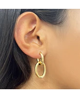 The Lovery Double Oval Link Drop Earrings 14K Gold