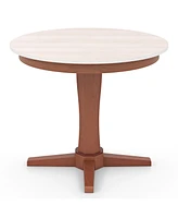 Wooden Round Dining Table with Pedestal Base