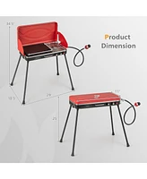 2-in-1 Gas Camping Grill and Stove with 4 Detachable Legs