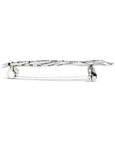 Marcasite Feather Motif Fashion Pin in Sterling Silver