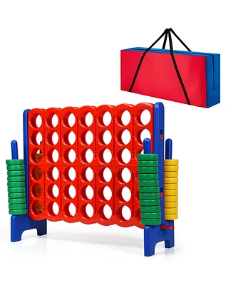 Gymax Giant 4-In-a-Row 4-to-Score Game with bag Indoor Outdoor Party Family Time Game