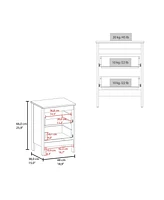 Nogales NightStand with 2 Drawers, Withe