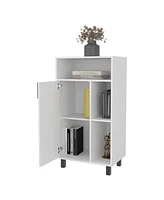 Blackwater Cabinet with Open Storage and 1 Door, White