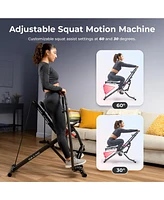 Sunny Health & Fitness Smart Full Motion Upright Row-n-Ride Squat Assist Trainer Machine