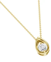 Diamond Tear-Shape Pendant Necklace (1/6 ct. t.w.) in 14k Yellow Gold, 16" + 2" extender