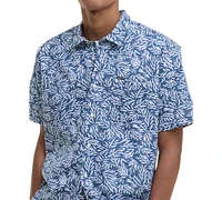 Barbour Men's Jackstone Short Sleeve Button-Front Leaf Print Shirt