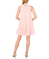 CeCe Women's Floral Halter Ruffled Tiered Mini Dress