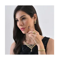 Sohi Women's Gold Plated Designer Stone Jewellery Set