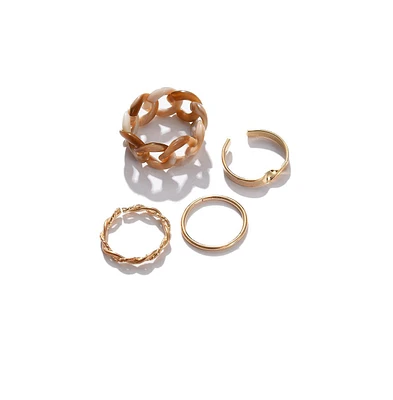 Sohi Women's Chainlink Multi-Layer Ring