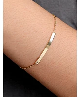 Devata Id Bar Chain Bracelet in 14K Gold, 6.5 in adj to 7.5 in, approx. 3.0 grams.
