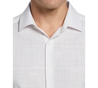 Perry Ellis Men's Cotton Slub Plaid Shirt
