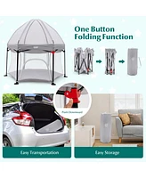 Costway Baby 1PCS 53'' Outdoor Playpen w/ Canopy & Carrying Bag Portable