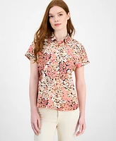 Tommy Hilfiger Women's Floral-Print Cotton Modern Camp Shirt