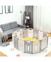 Costway Baby 14 Panel Foldable Playpen Activity Center