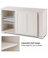 Costway Kitchen Storage Cabinet Sideboard Buffet Cupboard Wood