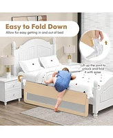 Costway Toddler 71''Foldable Bed Rail Guard Swing Down Safety