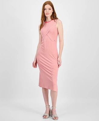 Tommy Hilfiger Women's Striped Crossover Midi Dress