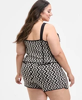 Nina Parker Trendy Plus Geo-Knit Tank