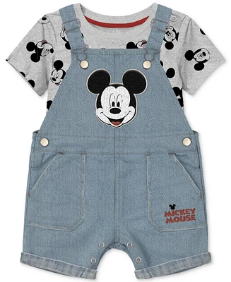 Disney Baby Boys Mickey Mouse T-Shirt & Shortall, 2 Piece Set
