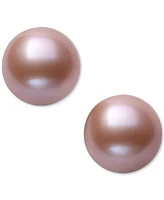 Belle de Mer Pearl Earrings, 14k Gold Cultured Freshwater Pearl Stud Earrings (10mm) (Also Available in Pink Cultured Freshwater Pearl)