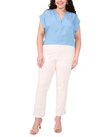 Vince Camuto Plus Split-Neck Extended-Shoulder Top