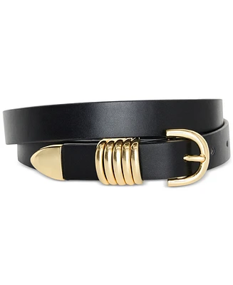 Good American Women's Faux-Leather Slim Five-Ring Belt