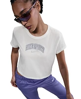 Nike Sportswear Women's Cotton Embroidered-Logo T-Shirt