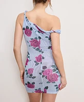 Good American Women's Floral Mesh Twist Dress Cover-Up
