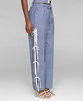 Avec Les Filles Women's Side-Tie Straight-Leg Pants