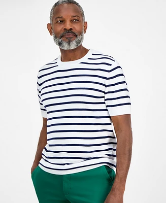 Club Room Men's Short-Sleeve Bengal Striped Cotton Sweater T-Shirt, Exclusively at Macy's