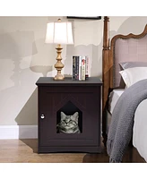 Gymax Weatherproof Multi-function Pet Cat House Outdoor Indoor Sidetable Nightstand