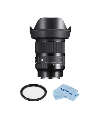 Sigma 20mm f/1.4 Dg Dn Art Lens for L Mount Bundle with 82mm Multi Coated Uv Slim Filter, Microfiber Cleaning Cloth
