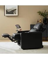 Modern Lothaire Genuine Leather Power Recliner with Adjustable Headrest
