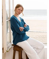 Celtic & Co. Women's Geelong Cocoon V-Neck Sweater