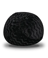 5ft Faux Fur Bean Bag Chair for Adults and Kids with Washable Cover Shredded Memory Foam Large Comfy Lounger Bedroom Living Room or Dorm-The Pop H