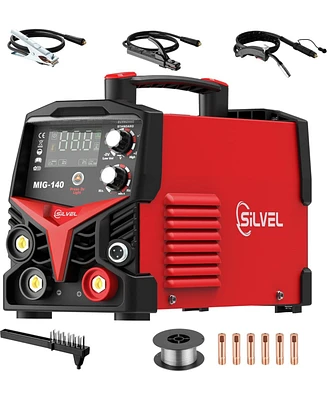 Silvel 140A Mig Welder, 3 1 Mig/Arc/Lift Tig Welding Machine, 110V Flux Core Welder with Igbt Inverter, Gasless Machine for Home