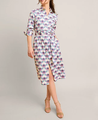 UNTUCKit Women's Stretch Cotton Midi Peyton Shirtdress