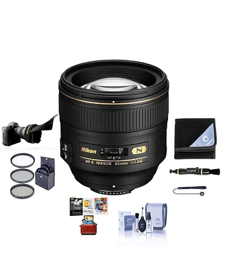 Nikon Nikon 85mm f/1.4G If Af-s Nikkor Lens - Bundle with 77mm Filter Kit, Flex Lens Shade - Lens Wrap (15x15) - Cleaning Kit
