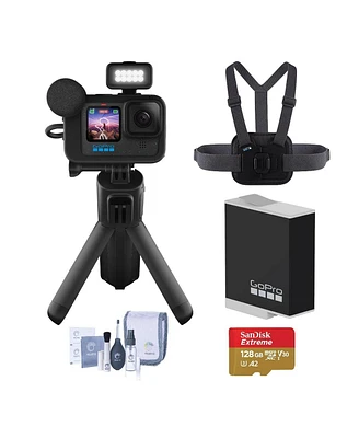 GoPro GoPro HERO12 Black Creator Edition Bundle: Action Camera Kit with Extra Go Pro Enduro Battery, GoPro Chesty Performance Chest Mount, 128GB Micro