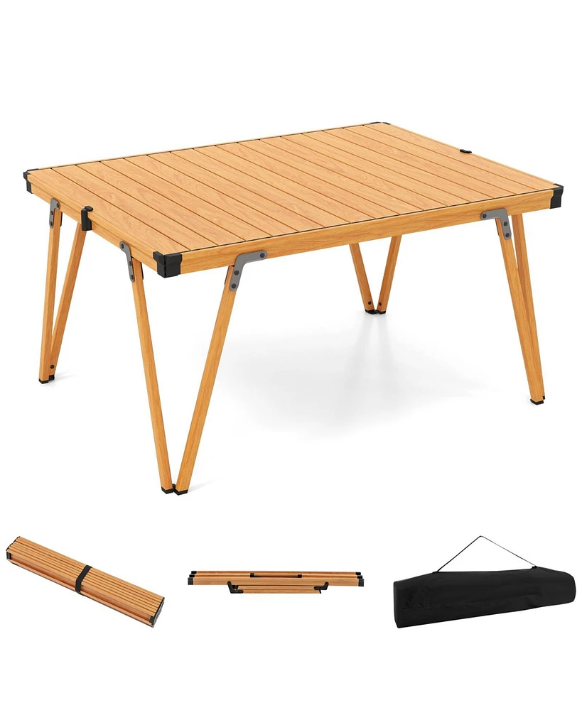 Folding Camping Table Picnic with Storage Bag and Waterproof Desktop