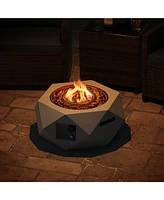 40000 Btu Hexagon Terrazzo Propane Fire Pit Table with Stainless Steel Burner