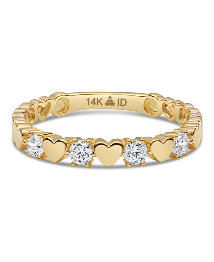 Devata Sweet Heart Ring in 14K Gold, Size 8, approx. 2.0 grams.