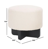 Riah Boucle Round Ottoman