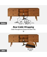 Mid century Modern Pierre Tv Stand with Flared Legs