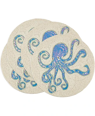 Saro Lifestyle Tentacle Treasure Beaded Placemats, 15" Round