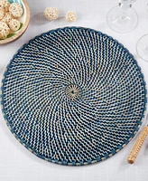 Saro Lifestyle Textured Rattan Placemats, 15" Round