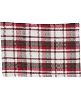 Saro Lifestyle Simple Plaid Cotton Placemats and Napkins, Set of 8