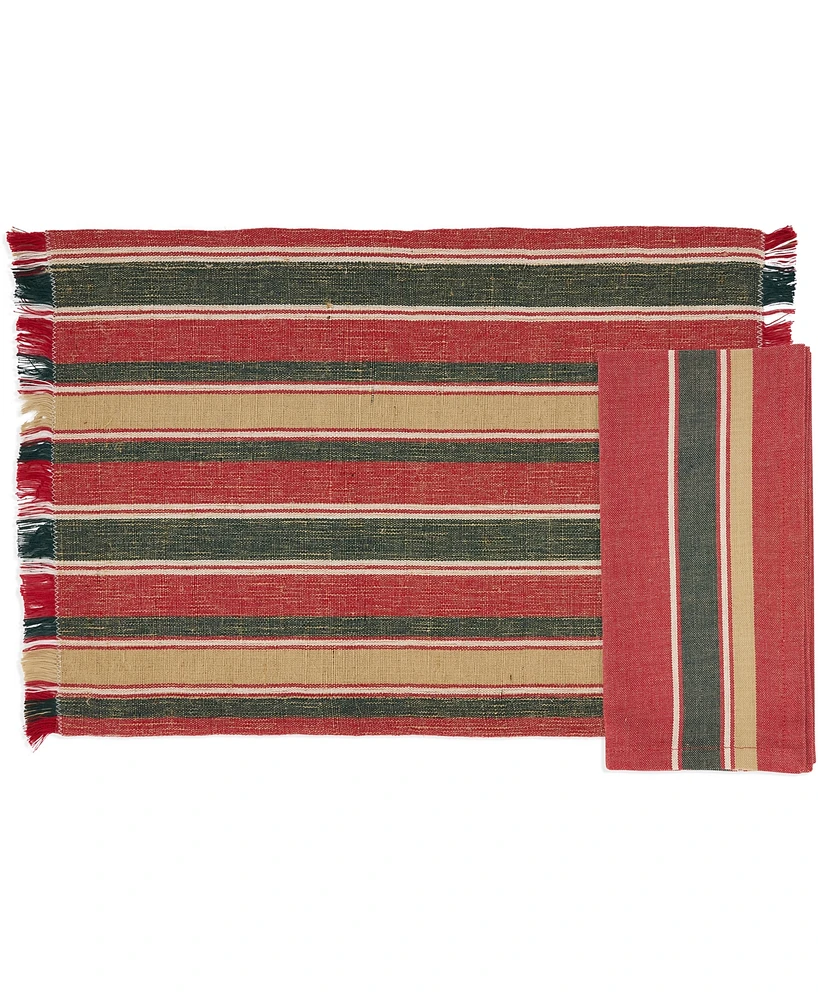 Saro Lifestyle Everyday Plaid Placemats and Napkins, Set of 8