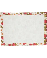 Saro Lifestyle Breezy Juicy Strawberry Cotton Placemats, 14" x 20", Set of 4
