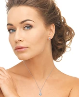 2-Pc. Set Lab Grown White Sapphire Pear Pendant Necklace & Matching Stud Earrings (2-1/5 ct. t.w.) in Sterling Silver